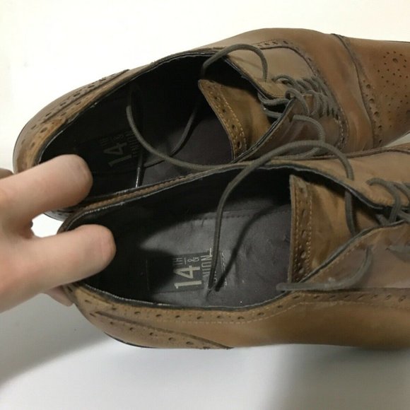 14th & Union Oxford Brogue Brown Leather Shoe - Picture 3 of 8